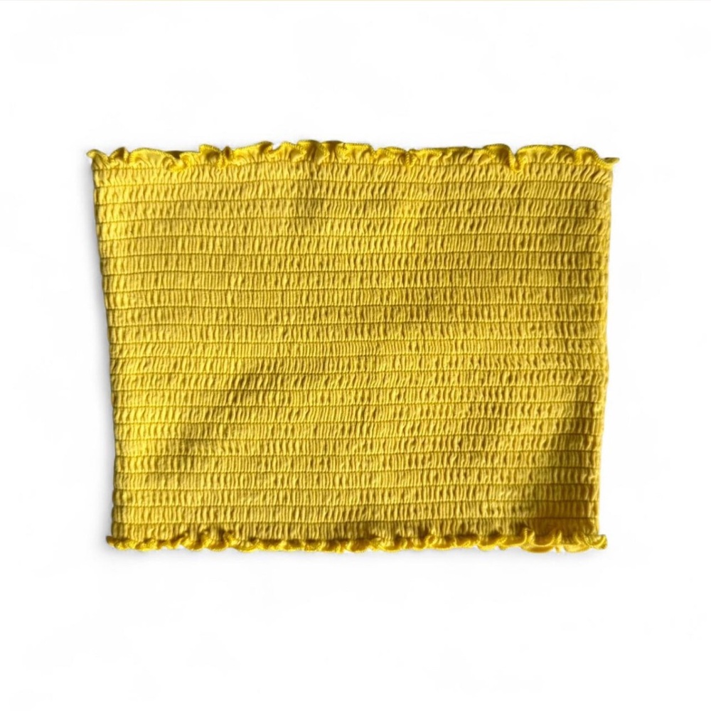 Hollister Yellow Ribbed Tube Top
